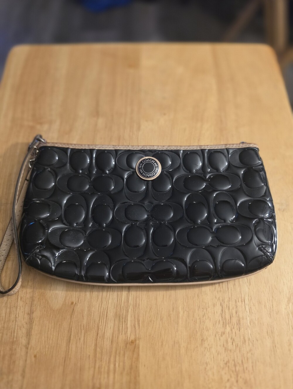 Coach Patent Leather Zipper Clutch/ Wristlet
